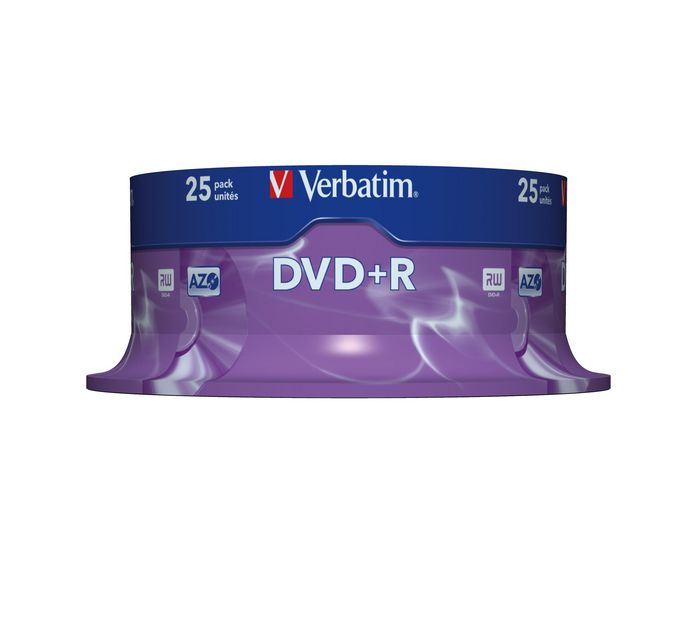 Verbatim DVD+R 25 Pièces - Support d'Enregistrement Argent Mat pour Données, Vidéo, Photo et Musique Verbatim DVD+R 25 Pièces - Support d'Enregistrement Argent Mat pour Données, Vidéo, Photo et Musique