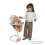 Decuevas Chaise bébé balançoire Tulipe 3-en-1 pour poupées jusqu'à 50 cm - Dimensions 30x31x60 cm, en métal, plastique et polyester