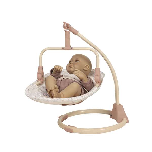 Decuevas Chaise bébé balançoire Tulipe 3-en-1 pour poupées jusqu'à 50 cm - Dimensions 30x31x60 cm, en métal, plastique et polyester
