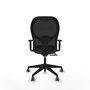Chaise Alocén Synchrone/Traslack tissu Marron foncé Maille Noir Base pyramidale noire Accoudoir 1D Sans appui-tête Roulettes 65mm pour moquette