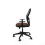 Chaise Alocén Synchrone/Traslack tissu Marron foncé Maille Noir Base pyramidale noire Accoudoir 1D Sans appui-tête Roulettes 65mm pour moquette
