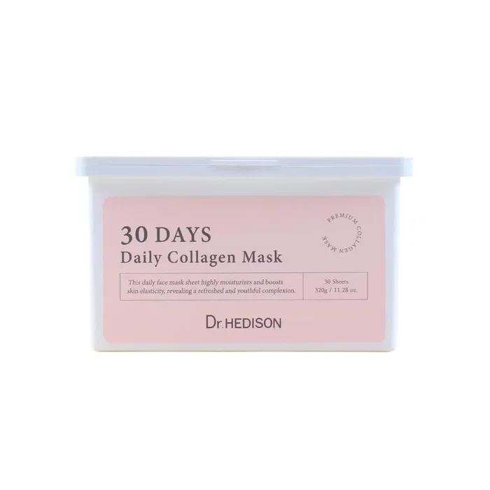 Dr. Hedison 30 Days Daily Collagen - Ensemble de 30 Masques Faciaux Végétaliens Dr. Hedison 30 Days Daily Collagen - Ensemble de 30 Masques Faciaux Végétaliens
