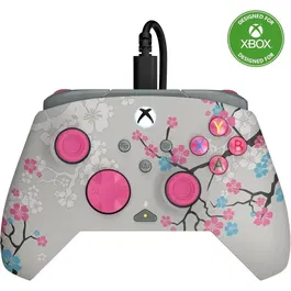 Turtle Beach Rematch Advanced - Manette de jeu filaire officielle pour Xbox - Compatible PC - Modèle Cherry Blossom - Conception phosphorescente et personnalisable