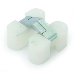 HERRAJES ALK Charnière de table invisible blanc, design allongé et arrondi