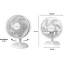 Oceanic Ventilateur de table 35W 30,5 cm 3 vitesses Oscillant Blanc