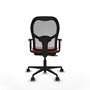 Chaise Jorquera Synchrone/Traslack tissu Orange Maille Gris Base en nylon noir Accoudoir 1D Sans appui-tête Roulettes 65mm nylon