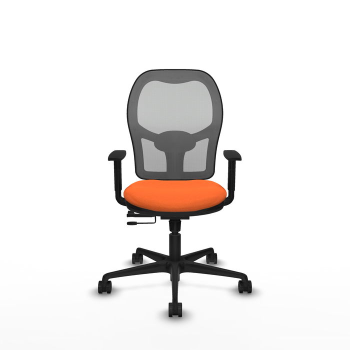 Chaise Jorquera Synchrone/Traslack tissu Orange Maille Gris Base en nylon noir Accoudoir 1D Sans appui-tête Roulettes 65mm nylon Chaise Jorquera Synchrone/Traslack tissu Orange Maille Gris Base en nylon noir Accoudoir 1D Sans appui-tête Roulettes 65mm nylon