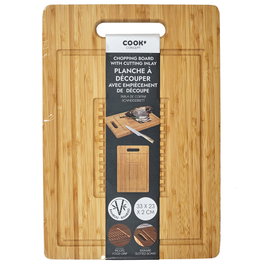 Cook Concept Planche à découper en bambú avec rainures 33x23 cm