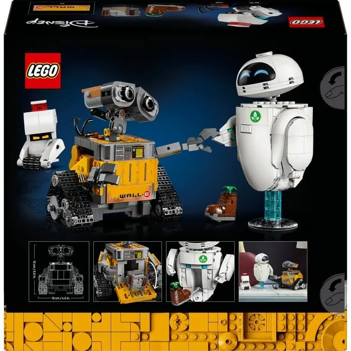 Lego Disney et Pixar 43279 WALL-E et EVE - Set de Construction DIY pour Adulte - Cadeau - 4 Personnages