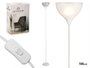 Giftdecor Lampe sur pied blanche 22x185x22 cm métal et plastique E27 60W max (Set de 2)
