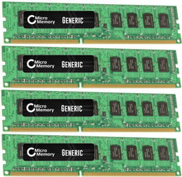 CoreParts Kit de 4 barrettes de mémoire RAM 32 GB DDR3 1600 MHz ECC pour serveur et PC - Haute qualité, certifié, garantie 10 ans