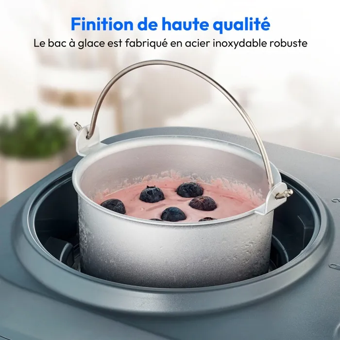 Medion Machine à glace avec compresseur - 1 litre - Pour crèmes glacées, sorbets et yaourts glacés, 100