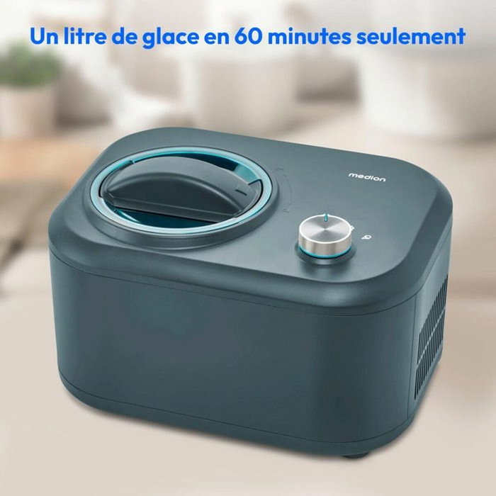 MEDION Machine à glace MD 10169, Bleu, 1 L