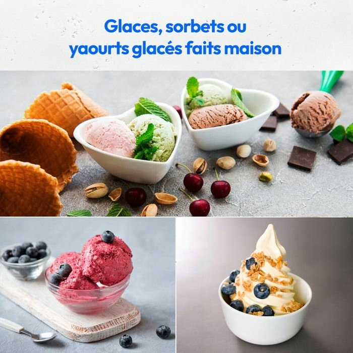 MEDION Machine à glace MD 10169, Bleu, 1 L