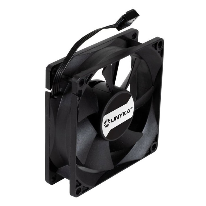 Unykach Ventilateur de boîtier Unyka 80mm 80x80x25mm Double Billes 4 Pin