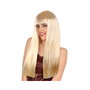 Perruque longue lisse blonde avec frange de 60 cm