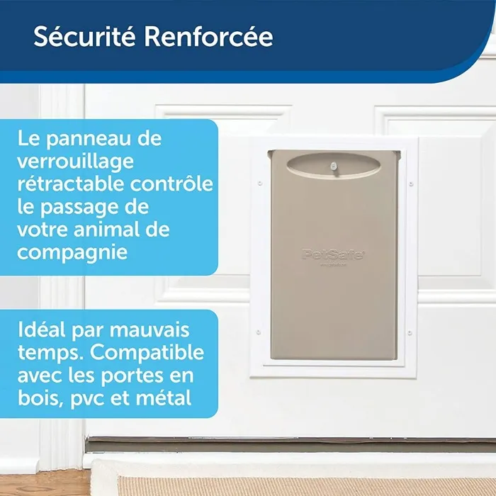 PetSafe Staywell Chatière en aluminium pour chien, taille XL, avec système de verrouillage, rabat magnétique et cadre renforcé