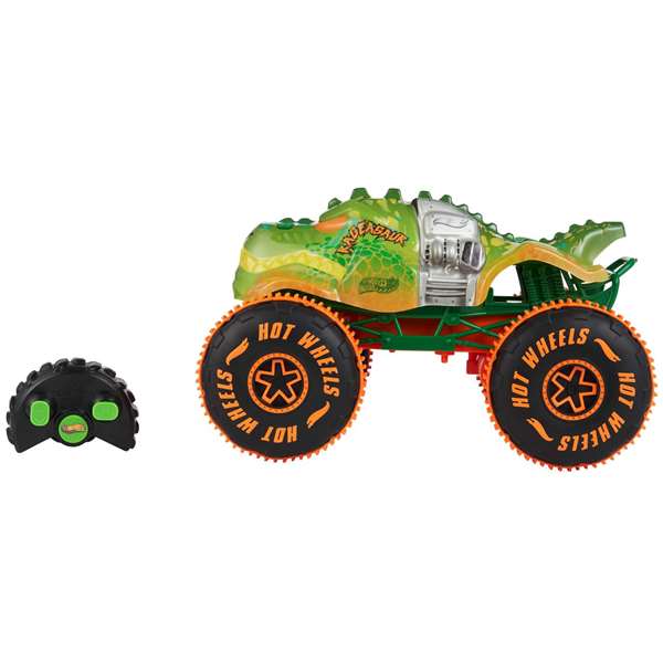 Mattel - Hot Wheels Monster Trucks - Camion radio commandé Sams'h-O-Saurus 1:15 - Jouet véhicule pour enfant - Nécessite piles AAA Mattel - Hot Wheels Monster Trucks - Camion radio commandé Sams'h-O-Saurus 1:15 - Jouet véhicule pour enfant - Nécessite piles AAA