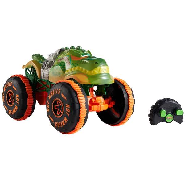 Mattel - Hot Wheels Monster Trucks - Camion radio commandé Sams'h-O-Saurus 1:15 - Jouet véhicule pour enfant - Nécessite piles AAA Mattel - Hot Wheels Monster Trucks - Camion radio commandé Sams'h-O-Saurus 1:15 - Jouet véhicule pour enfant - Nécessite piles AAA