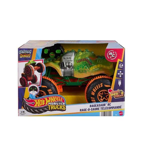 Mattel - Hot Wheels Monster Trucks - Camion radio commandé Sams'h-O-Saurus 1:15 - Jouet véhicule pour enfant - Nécessite piles AAA Mattel - Hot Wheels Monster Trucks - Camion radio commandé Sams'h-O-Saurus 1:15 - Jouet véhicule pour enfant - Nécessite piles AAA