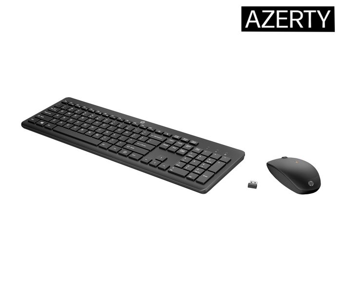 HP - Combo Clavier et Souris sans Fil 230 AZERTY Français - Souris Silencieuse 1600 DPI - Longue Autonomie - Pour Productivité
