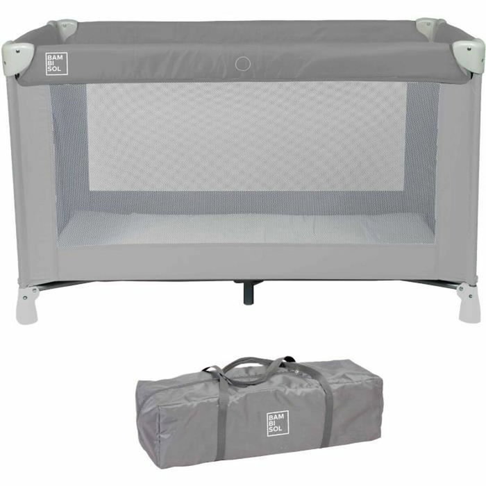 Bambisol Lit parapluie de voyage Gris 120x60 cm Bambisol Lit parapluie de voyage Gris 120x60 cm
