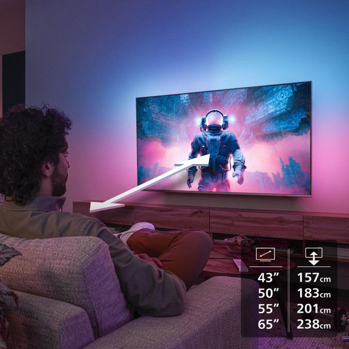 Philips 43PUS8510/12 Téléviseur LED 43 Pouces 4K UHD Android TV avec Ambilight