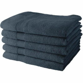 Today Lot de 5 Draps de Bain Denim 70x130 cm