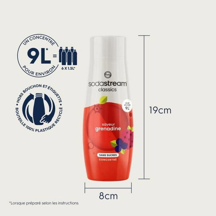 Sodastream Lot de 6 concentrés Grenadine sans sucres, 440 ml Sodastream Lot de 6 concentrés Grenadine sans sucres, 440 ml