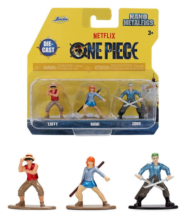 Jada Toys One Piece Nano Metalfigs pack de 3 figurines mini Jada Toys One Piece Nano Metalfigs pack de 3 figurines mini