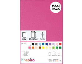 Innspiro Goma EVA rose foncé, 20 feuilles de 20x30 cm x 1 mm
