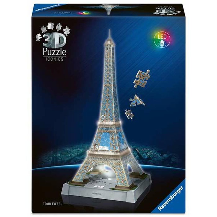 Ravensburger Puzzle 3D Iconics - Tour Eiffel illuminée avec LED Ravensburger Puzzle 3D Iconics - Tour Eiffel illuminée avec LED