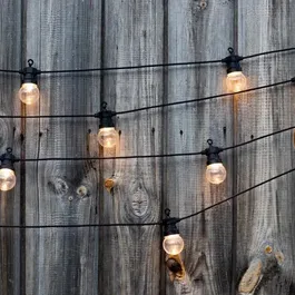 Lumisky PARTY CLEAR SOLAR Guirlande lumineuse solaire - 10 globes transparents, LED blanc chaud, 5.90m, 8 modes d'éclairage