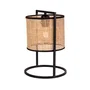 Kamianske Lampe de Table en Rotin Modèle SKD-T1022 - Style Boho-Chic Naturel - Ampoule E27 - Structure Métal Noir