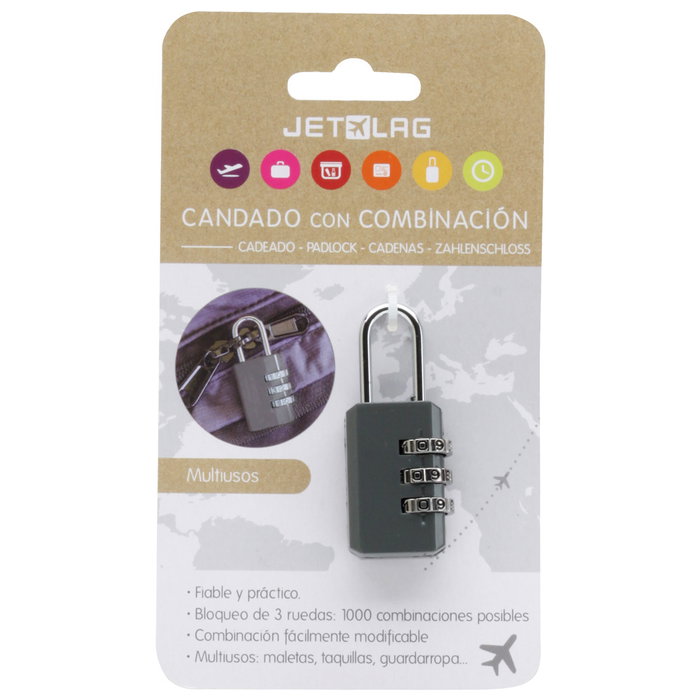 Jet Lag Cadenas à combinaison à trois roues Jet Lag Cadenas à combinaison à trois roues