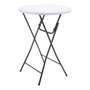 Progarden Table Pliable Blanc Anthracite Ø 80 x 110 cm