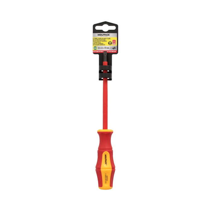 WOLFPACK LINEA PROFESIONAL Tournevis Plat Isolé VDE 1,0 x Ø 5,5 x 125 mm WOLFPACK LINEA PROFESIONAL Tournevis Plat Isolé VDE 1,0 x Ø 5,5 x 125 mm