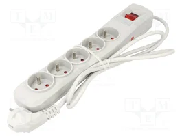 ARMAC Bloc multiprise parafoudre avec 5 prises, gris