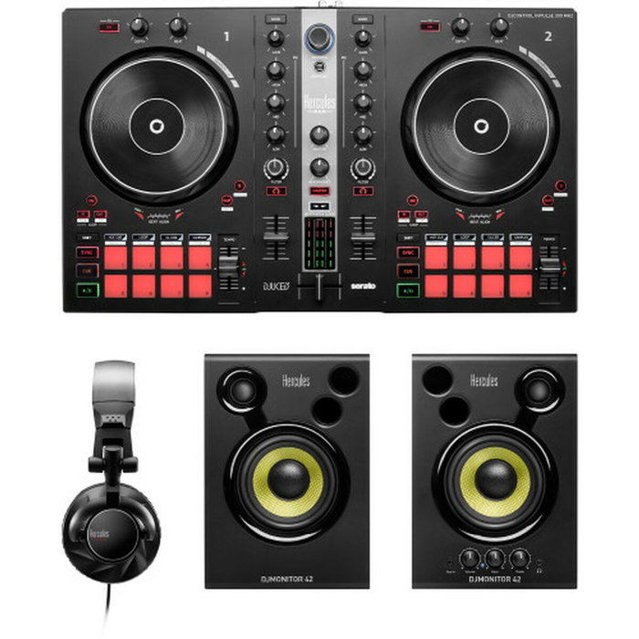 Hercules Sagemann DJ Essentials Kit avec DJControl Inpulse 300 MK2, Enceintes DJMonitor 42 et Casque HDP DJ60