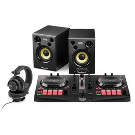 Hercules DJ Essentials Kit - Contrôleur DJControl Inpulse 300 MK2 avec Enceintes DJMonitor 42 et Casque HDP DJ60 pour DJ Débutant