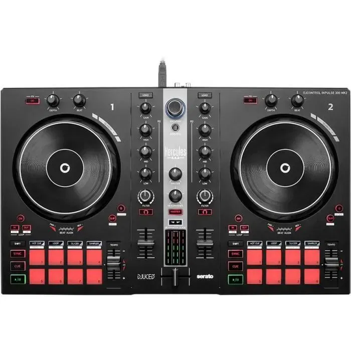 Hercules DJ Essentials Kit - Contrôleur DJControl Inpulse 300 MK2 avec Enceintes DJMonitor 42 et Casque HDP DJ60 pour DJ Débutant
