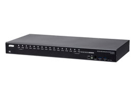 Aten CS19216 - Commutateur KVM 16 ports avec DisplayPort 4K DCI (4096x2160) et hub USB 3.0 - Cascade jusqu'à 256 ordinateurs, technologie Video DynaSync