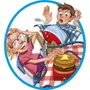 Lansay Burger Boom - Jeu de société familial pour enfants dès 5 ans - Jeu de cartes et action où l'on gonfle le ventre d'un burger jusqu'à l'explosion