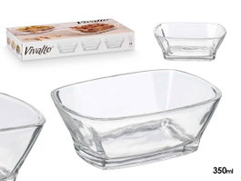 Vivalto Bol Alargado 350 ml en Verre Transparent 14,3x5,5x10,5 cm (Set de 24)