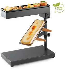 Domo Appareil à Raclette DO1145RC - Raclette Traditionnel, Revêtement sans PFAS, 1000 W, Plaque de Cuisson Antiadhésive, Porte-Fromage Pivotant Réglable