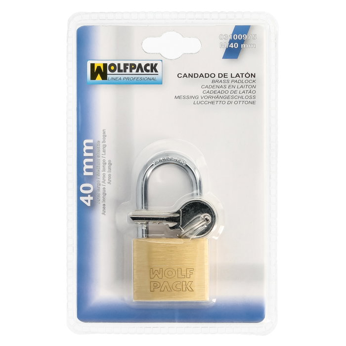 WOLFPACK LINEA PROFESIONAL Chaîne en laiton anse longue 40 mm WOLFPACK LINEA PROFESIONAL Chaîne en laiton anse longue 40 mm
