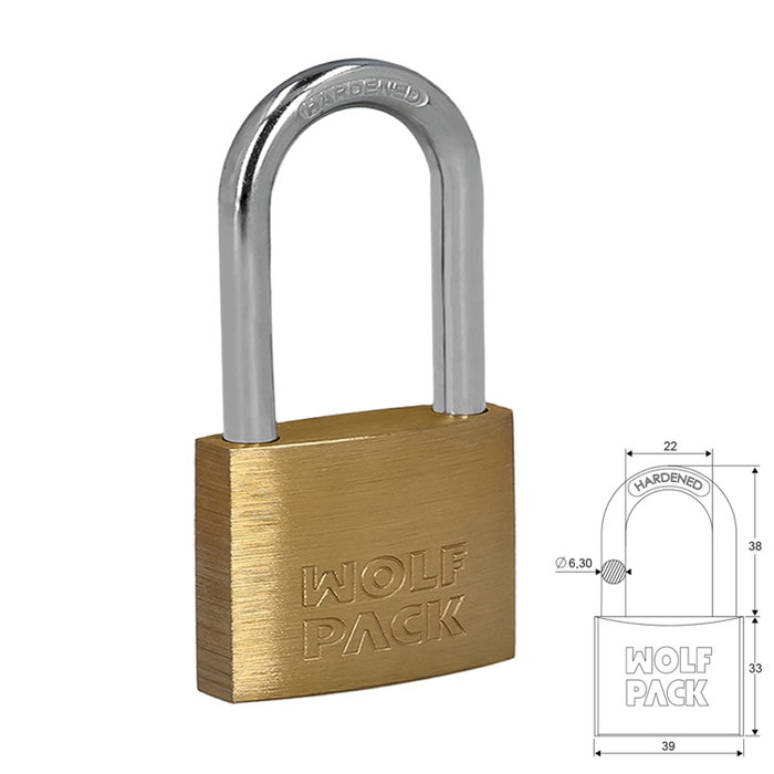 WOLFPACK LINEA PROFESIONAL Chaîne en laiton anse longue 40 mm WOLFPACK LINEA PROFESIONAL Chaîne en laiton anse longue 40 mm