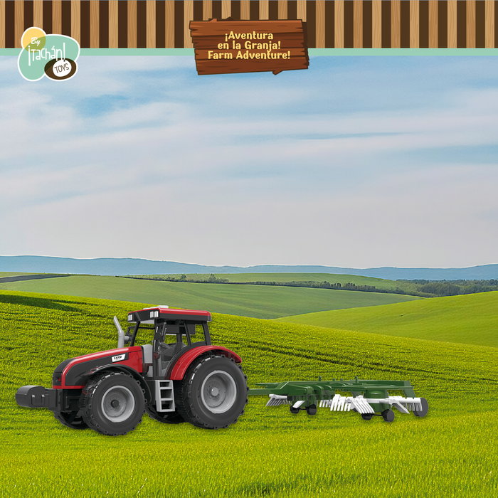 Tachan - Tractor avec Apero Jouet à Friction, Luces et Sonido, Rouge, Échelle 1:32, Code T01055 - Pour Enfants à Partir de 3 Ans Tachan - Tractor avec Apero Jouet à Friction, Luces et Sonido, Rouge, Échelle 1:32, Code T01055 - Pour Enfants à Partir de 3 Ans