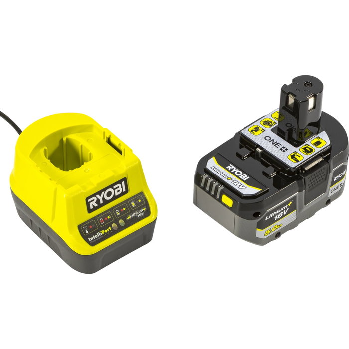 Ryobi Tondeuse poussée 18V Brushless - Ø coupe 40 cm - Batterie 5,0 Ah & Chargeur 2,0 A - RY18LMX40C-150 Ryobi Tondeuse poussée 18V Brushless - Ø coupe 40 cm - Batterie 5,0 Ah & Chargeur 2,0 A - RY18LMX40C-150