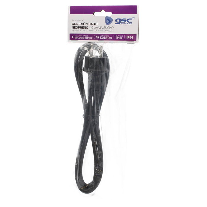 GSC Evolution Câble de connexion PVC + sucko (3x1.0mm) 1,5m Noir GSC Evolution Câble de connexion PVC + sucko (3x1.0mm) 1,5m Noir